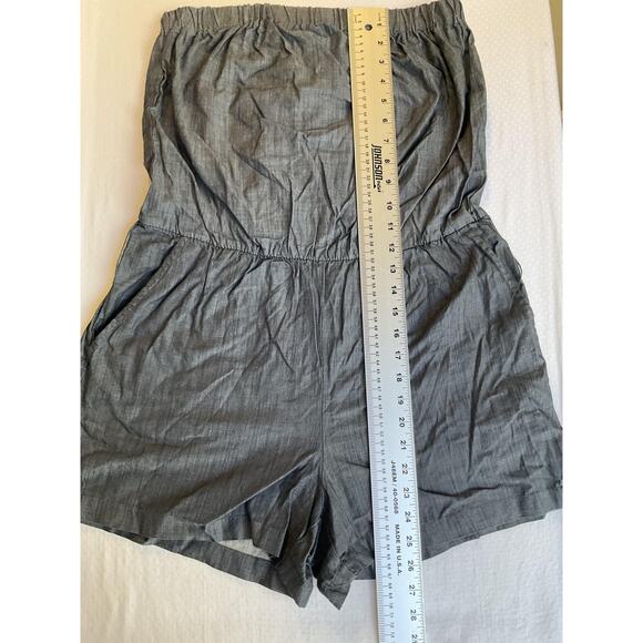 Banana Republic Women Shorts Rompers Size 12 Gray 3" Inseam Strapless Denim - Picture 7 of 13